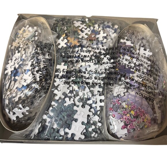 3 Deluxe Jigsaw Puzzles Sure-Lox Ages 12+ Neuschwanstein Castle Trevi Fountain & - Picture 5 of 7